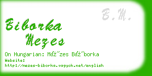 biborka mezes business card